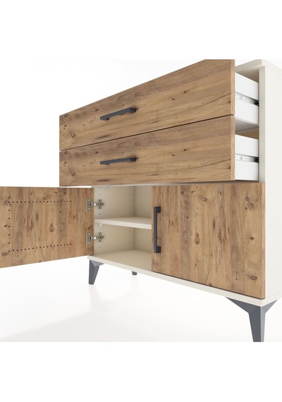 Arges Şifonyer Tek Raflı 2 Çekmeceli 2 Kapaklı 88x30x80 Aytaş... Aytaşı