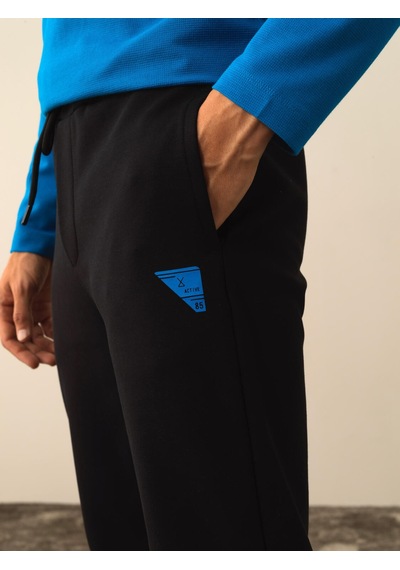 Xint Siyah Pamuk Dokulu Regular Fit Sweat Pantolon 380153