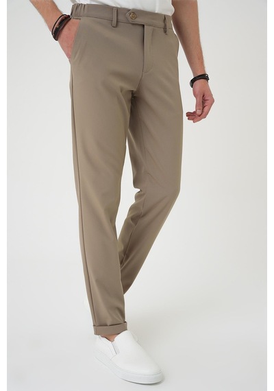 Efor Comfort Fit Beli Lastikli Bej Jogger Pantolon P 1184 Bej