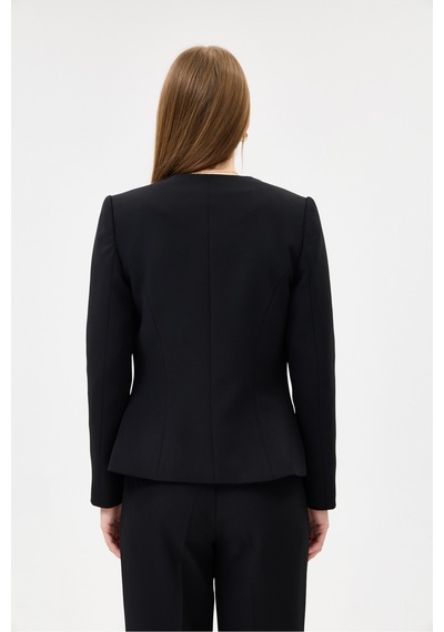 Velnara Moda Siyah Klasik Kadın Takım Elbise-sıfır Yaka Ceket & Boru Paça Cepli Pantolon Siyah - 927010459 Siyah Velnara Moda Siyah Klasik Kadın Takım Elbise-sıfır Yaka Ceket & Boru Paça Cepli Pantolon Siyah - 927010459 Siyah