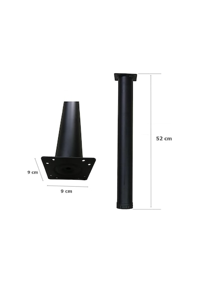 4 Adet Masa Ve Sehpa Ayağı 52 Cm Mat Siyah Anaokulu Sınıfları İçin