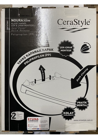 Turkuaz Cerastyle Noura Pp Slim Yavaş Kapanır Klozet Kapağı