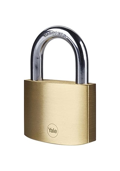 Yale Y110b/60/132/1 - Pirinç Asma Kilit 60mm - Standart Koruma - Sertleştirilmiş Çelik Halka - Çift Kilitleme - 3 Anahtar