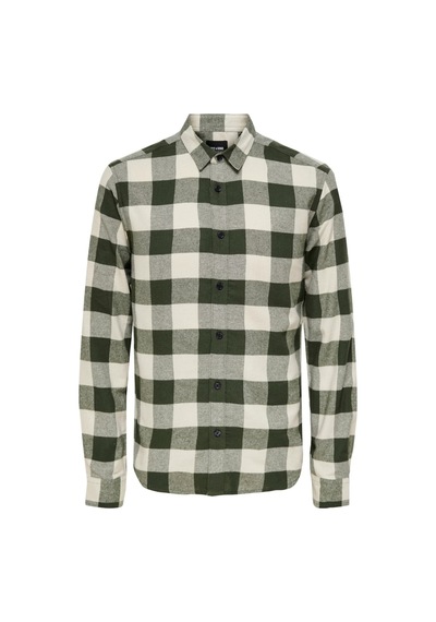 Only & Sons Onsgudmund Ls Checked Shirt Noos Erkek Yeşil Uk Gömlek - 22007112 haki