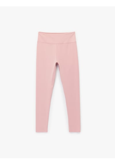 Koton Standart Bel Skinny Fit Dikiş Detaylı Spor Tayt Pembe 5sak40408nk Gül