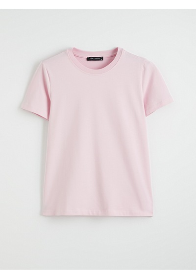 Lcw Everyday Pembe Bisiklet Yaka Kadın Fitilli Tişört