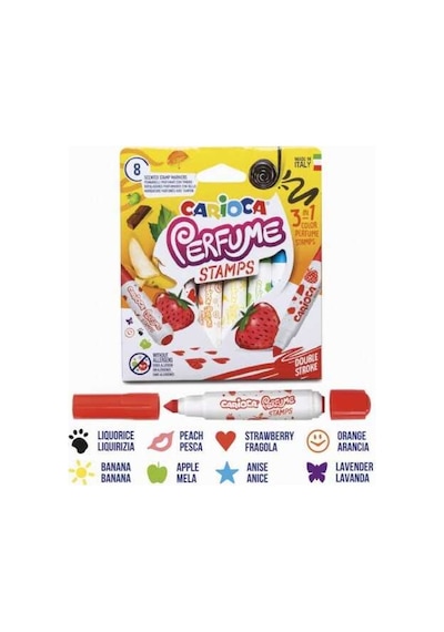 Carioca Kokulu Damgalı Jumbo Keçeli Kalem 8'li