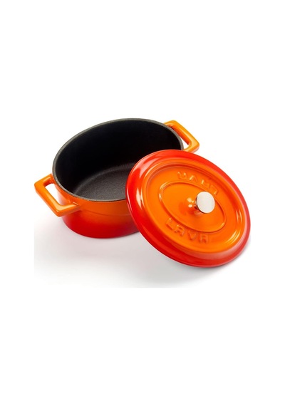 Metal Oval Mini Tencere, Turuncu Çok Renkli