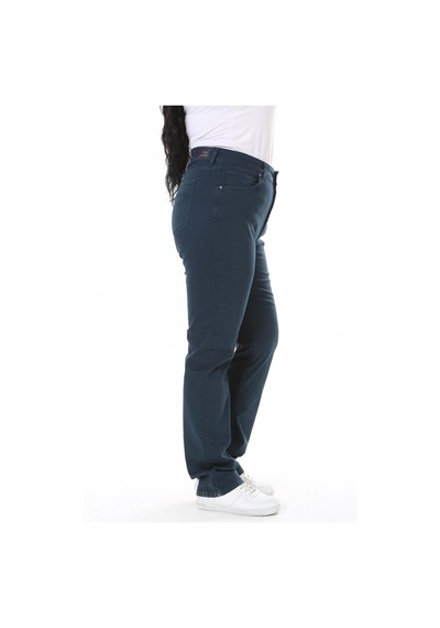 Şans Kadın Büyük Beden Camel Yüksek Bel 5 Cepli Likralı Gabardin Pantolon 65n38117-lacivert Lacivert