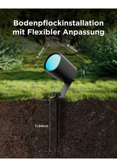 Govee Dış Mekan Led Spot Işığı Lite, Ip67 Plastik Bahçe Aydınlatması, Yol İçin Rgbwıc Dış Mekan Spot Işığı, 64 Mod Ve 16 Milyon Renk İle Dimbar 350lm, Google Assistant, Matter İle Çalışır. 4 Paket Siyah Govee Dış Mekan Led Spot Işığı Lite, Ip67 Plastik Bahçe Aydınlatması, Yol İçin Rgbwıc Dış Mekan Spot Işığı, 64 Mod Ve 16 Milyon Renk İle Dimbar 350lm, Google Assistant, Matter İle Çalışır. 4 Paket Siyah