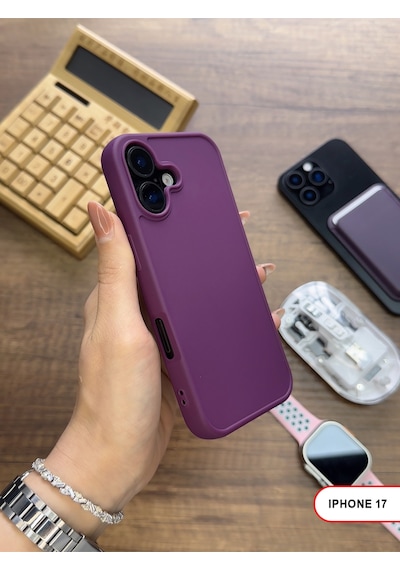 Apple iPhone 17 Uyumlu Kamera Korumalı Darbeye Dayanıklı Renk Atmayan Keep Silikon Kılıf Mor