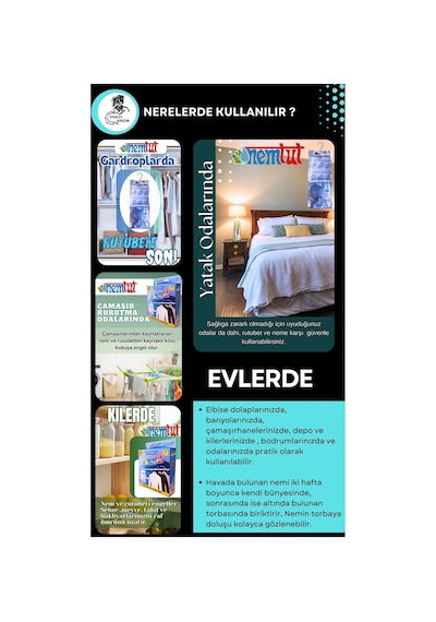 Nem Alıcı Rutubet Emici Koku Giderici Korozyon Önleyici 1 Kutu Içerisinde 2 Paket