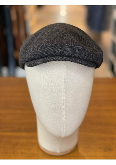 Hamze İngiliz London Model Balıksırtı Desen Kaşe Kumaş Kasket Şapka Füme