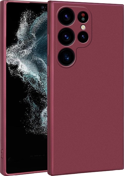 Kilifone - Samsung Uyumlu Galaxy S23 Ultra - Kılıf Mat Renkli Esnek Premier Silikon Kapak - Mürdüm