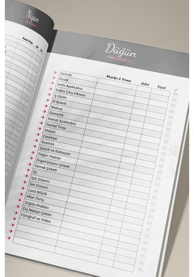 Lexroo Çeyiz Defteri, Düğün Planlayıcı, Çeyiz Listesi, Çeyiz, Söz, Kına, Nişan, Balayı Planlayıcı Çok Renkli