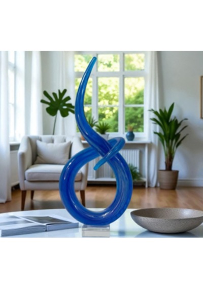 Ca-47 Cam Sarmal Obje 38 Cm Dekoratif Modern Cam Heykel Ev Ofis Aksesuarı Şık Hediye