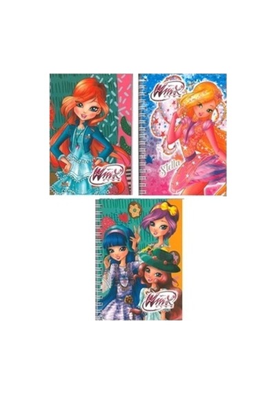 Winx Club Spiralli A6 Karton Kapak Not Defteri 80 Yaprak Çizgili Renkli