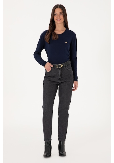 U.S. Polo Assn. Kadın Lacivert Bisiklet Yaka Basic Kazak 50288951-VR033