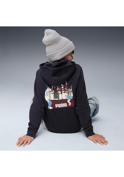 Puma Mid 90s Full Zip Çocuk Lacivert Kapüşonlu Ceket Lacivert