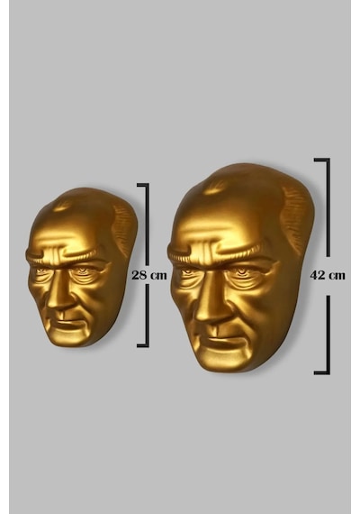 Atatürk Maskı 42 Cm Fiber Glass Okul Resmi Kurum Mask