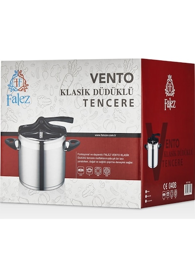 Vento Sıyah 7 Lt Klasık Duduklu Tencere Gümüş