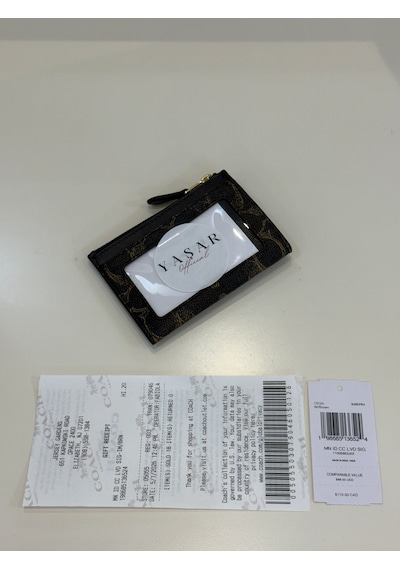 Coach Mini Id Skinny Case Kartlık-cüzdan Siyah - Altın