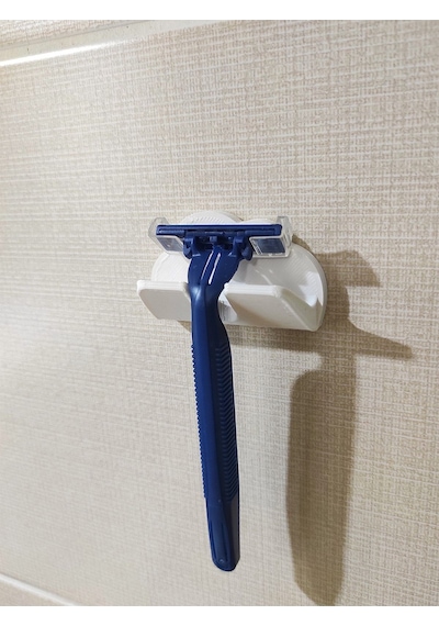 3 Adet Yapışkanlı Bulut Banyo Düzenleyici - Jilet Tutucu Plastik Aparat Siyah