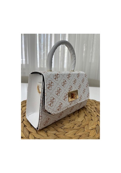 Store Kadın Mini Şık Ve Casual El Ve Omuz Çantası Beyazkahve