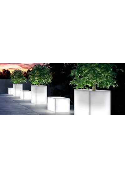 Küp Saksı Led Işıklı