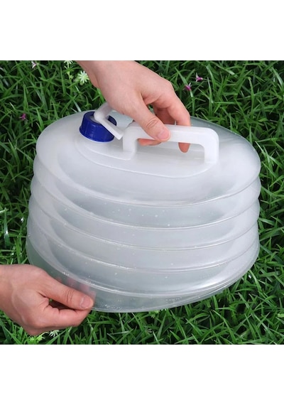 Gaman Katlanırsu Bidonu 5 Litre Katlanabilir Musluklu Su Bidonu Şeffaf