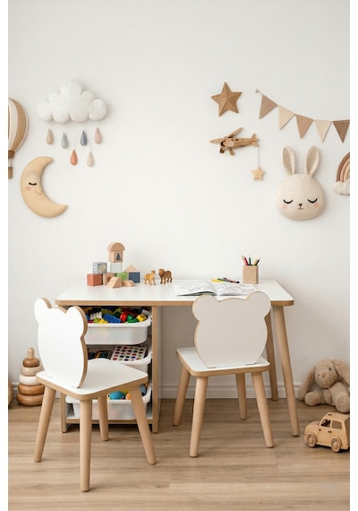 Çocuk Masa Sandalye Takımı-3 Sepetli Çalışma Ve Aktivite Masası-yaz-sil Yüzey-2 Panda Sandalye Beyaz Çocuk Masa Sandalye Takımı-3 Sepetli Çalışma Ve Aktivite Masası-yaz-sil Yüzey-2 Panda Sandalye Beyaz