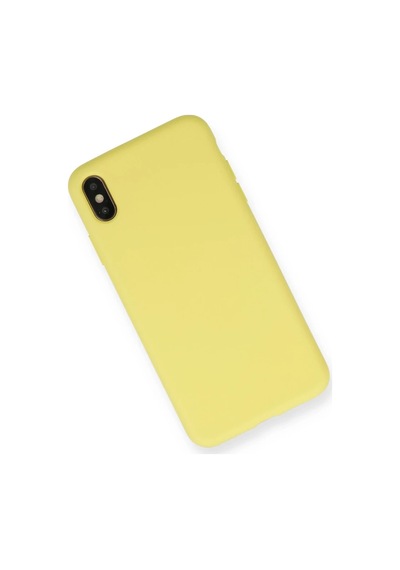 Bezos İphone Xs Max Kılıf Nano İçi Kadife Silikon - Mat Sarı Nhr