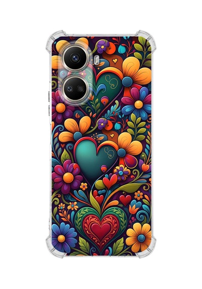 Printify Huawei Nova 10se İle Uyumlu Düşlerin Dansı Serisi Çiçeklerin Dansı Tasarımlı Uv Baskılı Köşe Korumalı Antişok Kılıf Şeffaf