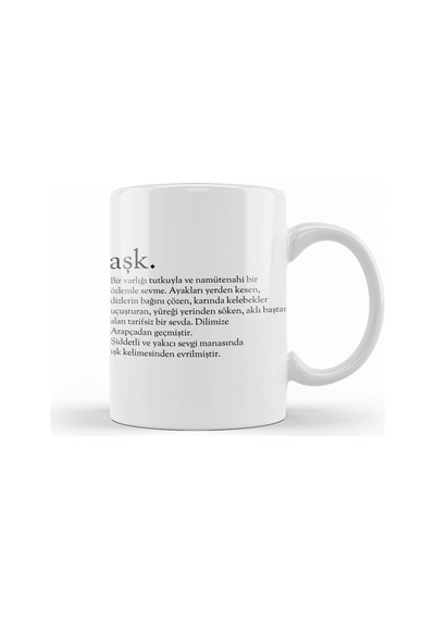 Aşk Kelime Kupa Bardak Porselen Karışık