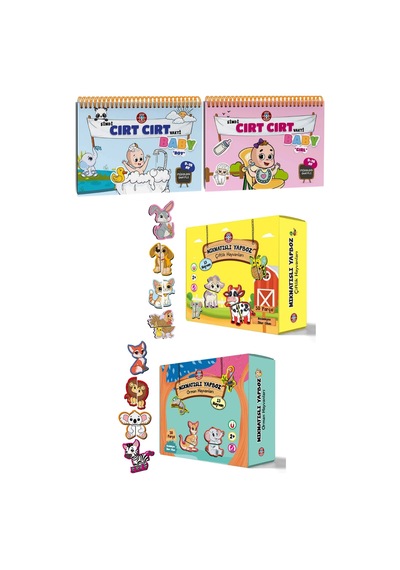 Kız-Erkek Bebek Cırt Cırtlı Kitap ve Yapboz Serisi Eko Paket