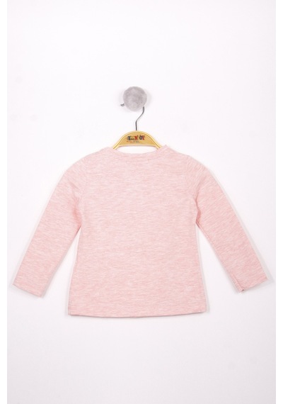 Toontoy Kids Toontoy Kız Çocuk Flower Baskılı T-shirt Pembe Melanj