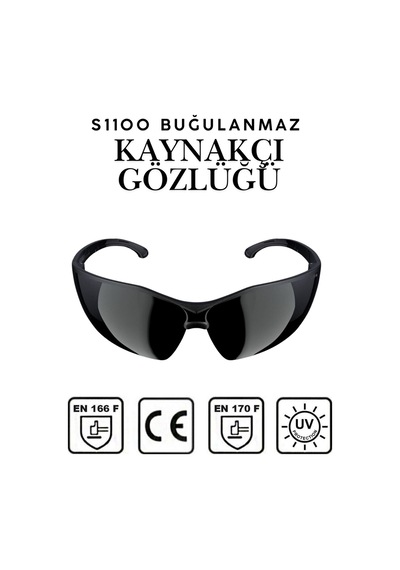 S1100 Siyah Kaynakçı Gözlüğü Uv Korumalı Silikonlu İş Güvenliği Gözlüğü Burun Acıtmayan Gözlük S1100 Siyah Kaynakçı Gözlüğü Uv Korumalı Silikonlu İş Güvenliği Gözlüğü Burun Acıtmayan Gözlük
