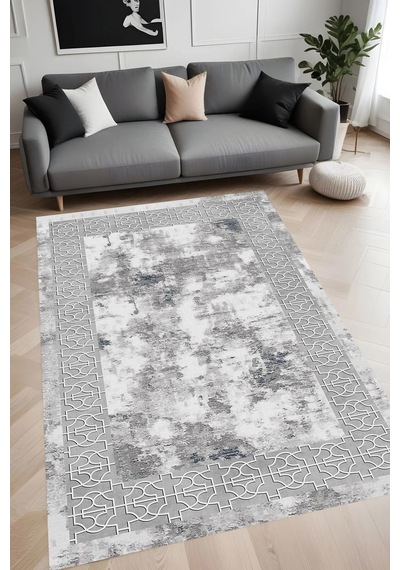 Eliana Home Dijital Baskı Yıkanabilir Kaymaz Taban Salon Halısı Ve Yolluk Rvg0970-fnl219 Gri