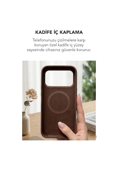 Apple İphone 17 Pro Max Uyumlu Magsafe Lansman Silikon Kılıf Kahverengi