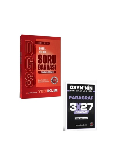 Yediiklim 2027 Dgs Prestij Sözel Yetenek Soru Bankası Çözümlü+evp Akademi Paragraf