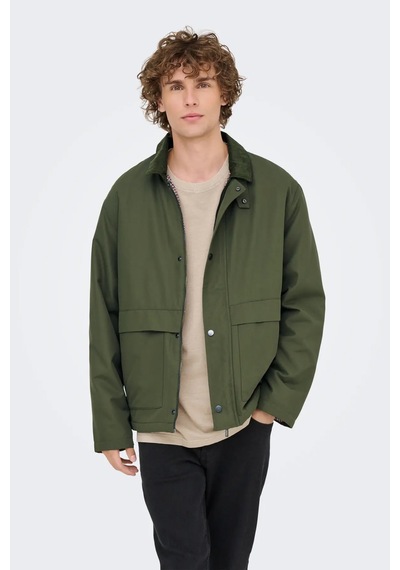 Only & Sons Kosmo Kadife Yaka Erkek Yeşil Ceket - 22034856-on Yeşil