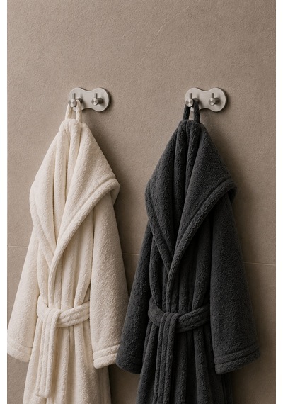 2'li Set Oval İkili Modern Banyo Askılık 100 Mm Paslanmaz Çelik Delmeden Yapışkan Montaj Inox