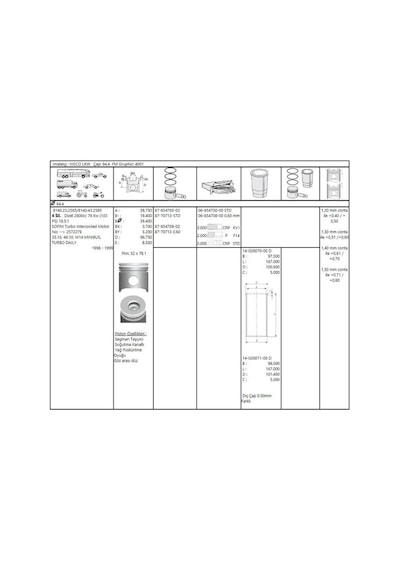 GOETZE ISS 40200710G Gömlek 0.50 Ducato / Master / Boxer / Jumper / Movano 2.8 Td 94.4Mm