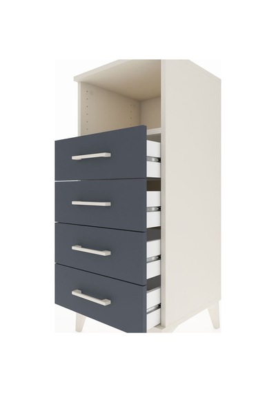 Hyperion Komodin Tek Raflı 4 Çekmeceli 44x44x106 Aytaşı-antrasit Aytaşı