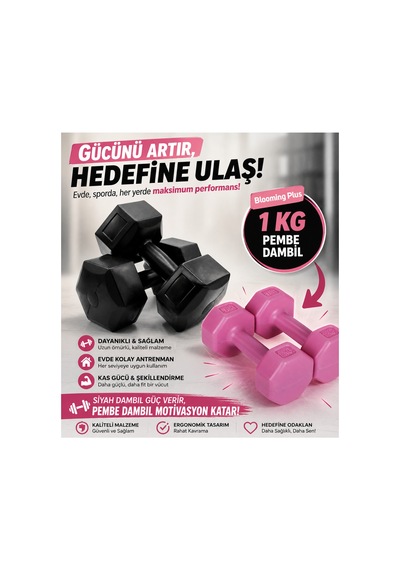 9 Kg Dambıl Seti X 2 Adet + Pembe Dambıl 2x 1 Kg