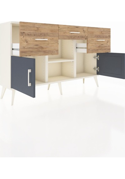 Arges Konsol Tek Raflı 3 Çekmeceli 3 Kapaklı 132x30x83 Aytaşı-antrasit/çam Antrasit/çam Arges Konsol Tek Raflı 3 Çekmeceli 3 Kapaklı 132x30x83 Aytaşı-antrasit/çam Antrasit/çam