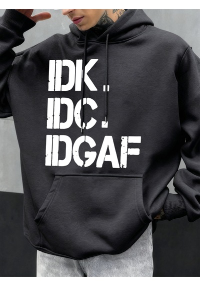 Startmore Startmoreumurumda Değil Komik Baskılı Kapüşonlu Üstler Erkek Günlük Giyim Moda Y2k Hoody Sonbahar Pola Antrasit