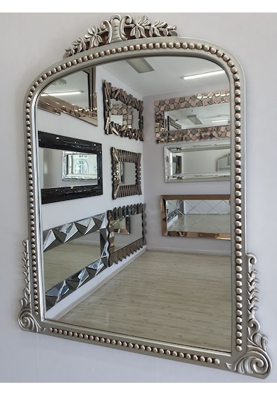 Ayna Denizi Lady Silver Model Gümüş Renk Dekoratif Ayna Gümüş