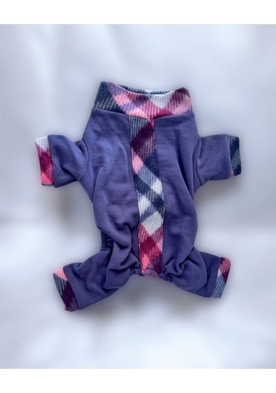 Kemique Monogram Purp Polar Kedi Tulum Pijama