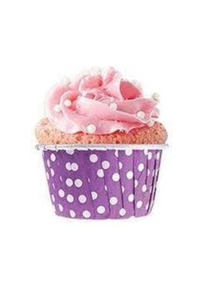 Dolphin Muffin Kağıt Karton Mor Puantiyeli Cupcake Kek Kalıbı Kapsülü Kabı - 50 Adetlik 3 Paket